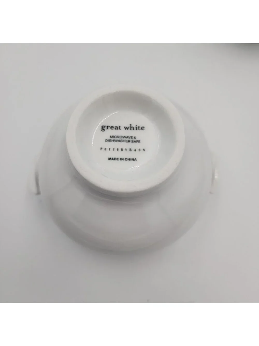 2-Pottery Barn Great White Soup Bowl Porcelain Double Handles Footed Tureen